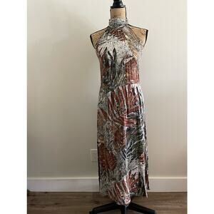 Vintage Oops California Halter Neck Floral Dress Size 3